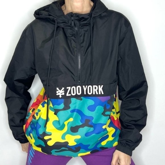 Zoo York Jackets & Blazers - ZOO York Quarter Zip Rainbow Camo Lightweight Jacket S
